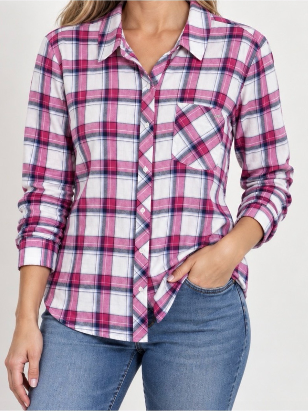 Vineyard Vines Pink & White Plaid Button-Down Shirt